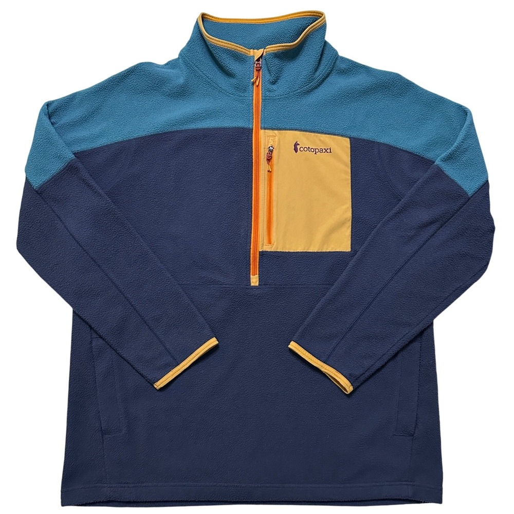 Cotopaxi Abrazo 1/2 Zip Fleece Pullover Mens XXL Blue Orange Colorblock Outdoors